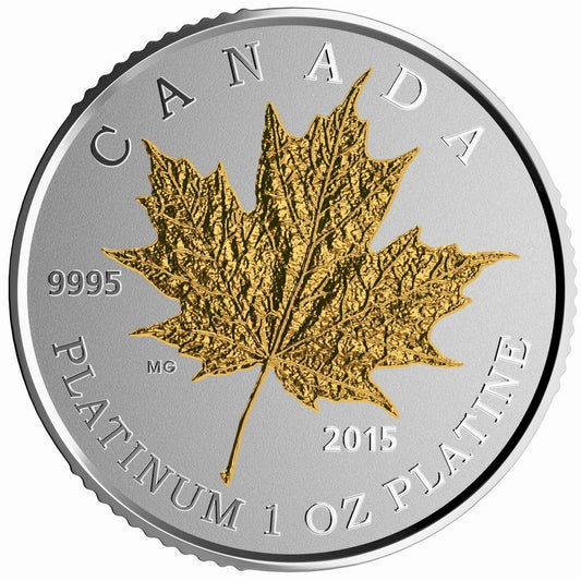 2015 Canada $300 Maple Leaf Forever Platinum (No Tax) sleeve has blemish