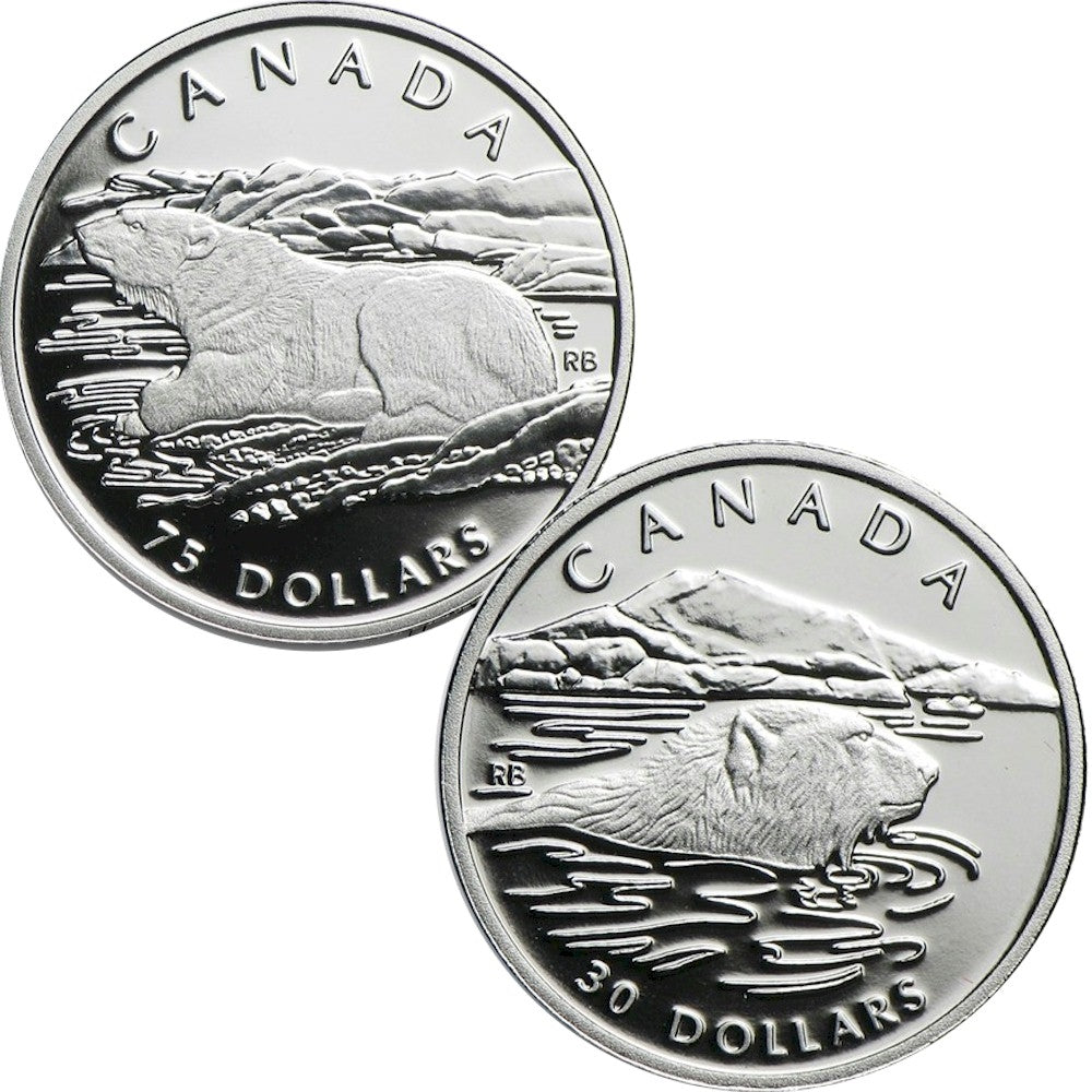 1990 Canada Polar Bear Platinum 4-coin RCM Issue Set (No Tax)