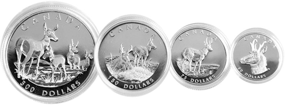 2000 Canada Pronghorn Antelope Platinum 4-coin Set #6 (No Tax)