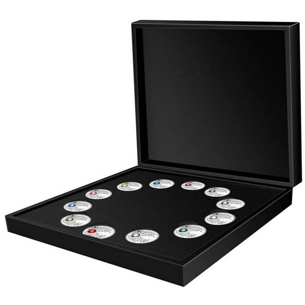 RDC 2012 Canada $3 12-coin Birthstone Collection with Deluxe Box (No CoAs, Sleeve Worn)