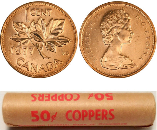 1977 Canada 1-cent Original Roll of 50pcs