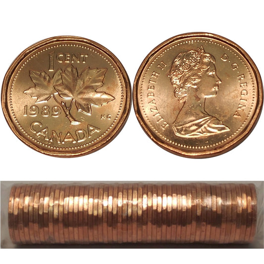 1989 Canada 1-cent Original Roll of 50pcs