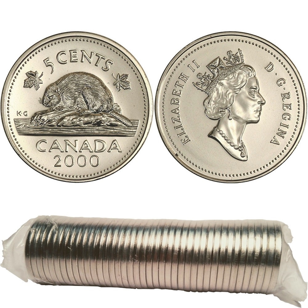 2000 (No P) Canada 5-cent Original Roll of 40pcs