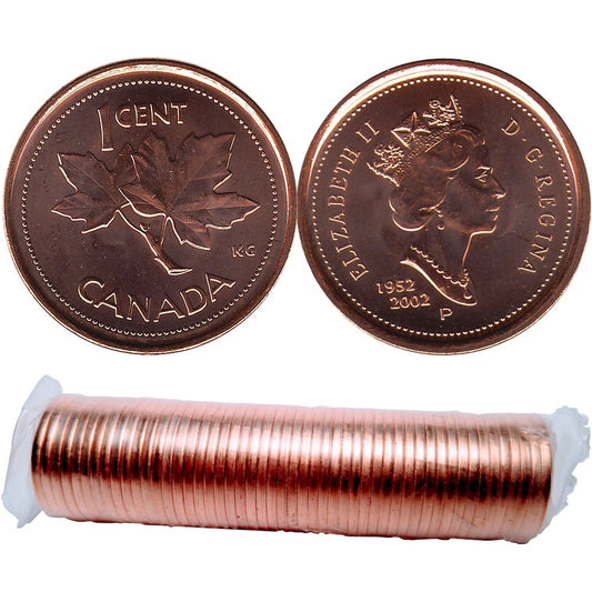 2002-P Canada 1-cent Original Roll of 50pcs