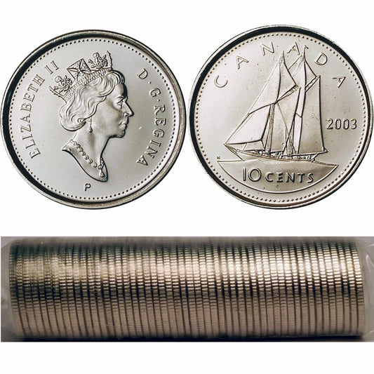 2003-P Old Effigy Canada 10-cent Original Roll of 50pcs