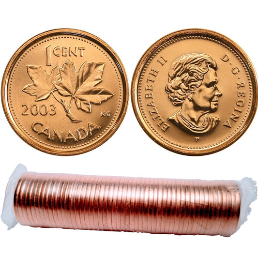 2003-P New Effigy Canada 1-cent Original Roll of 50pcs