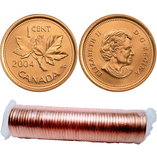 2004 No P Canada 1-cent Original Roll of 50pcs