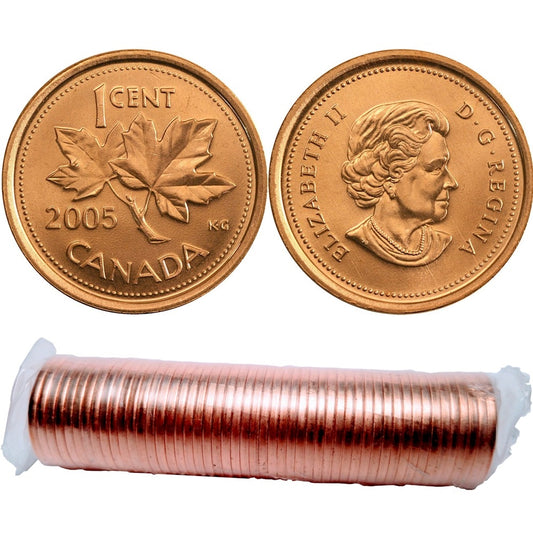 2005 No P Canada 1-cent Original Roll of 50pcs