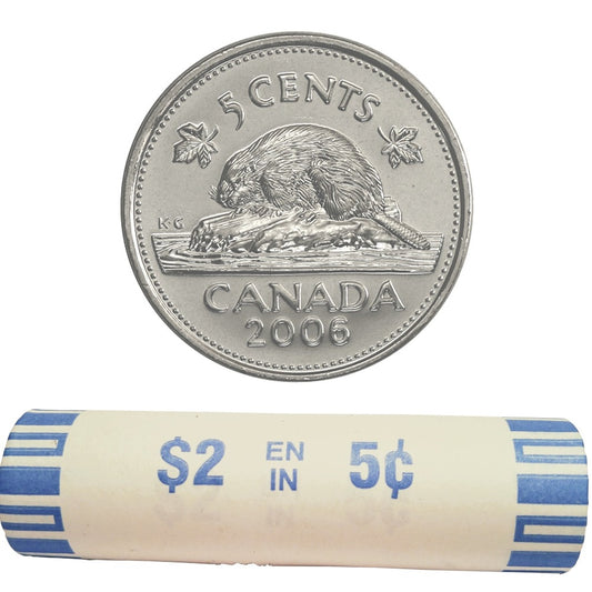 2006 No P Canada 5-cent Original Roll of 40pcs