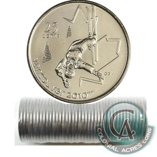 2008 Canada Freestyle Skiing 25-cent Original Roll of 40pcs (Plastic or paper wrap)