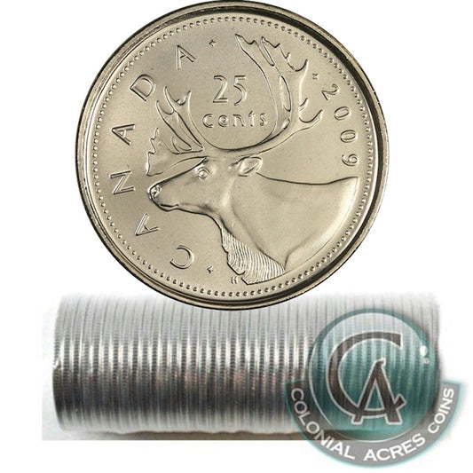 2009 Canada Caribou 25-cent Original Roll of 40pcs.