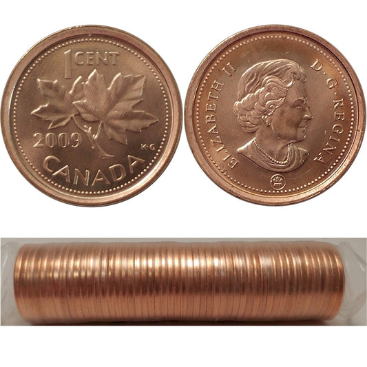 2009 Canada Non-Magnetic 1-cent Canada Original Roll of 50pcs