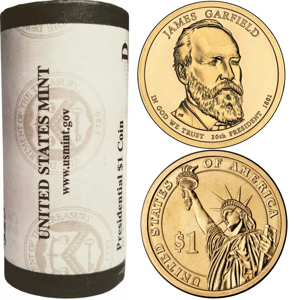 2011 US Presidential Dollar - James Garfield P - Original Roll of 25pc