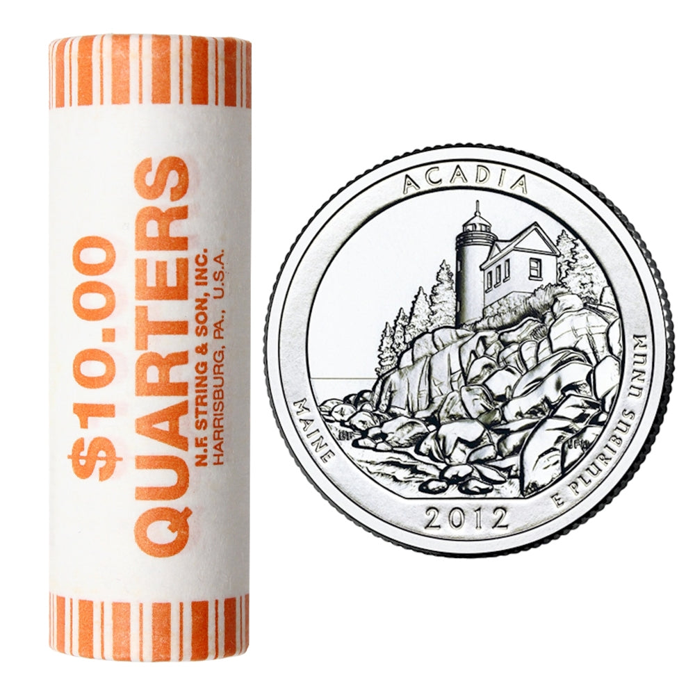 2012 US National Parks Quarters - Acadia P - Original Roll of 40pcs