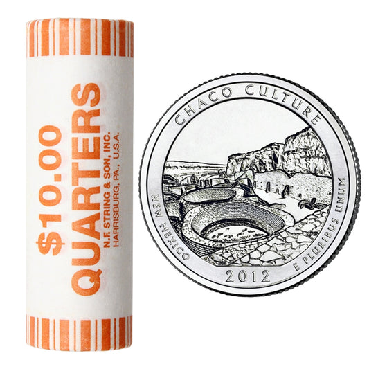 2012 US National Parks Quarter - Chaco Culture D - Original Roll of 40 pcs