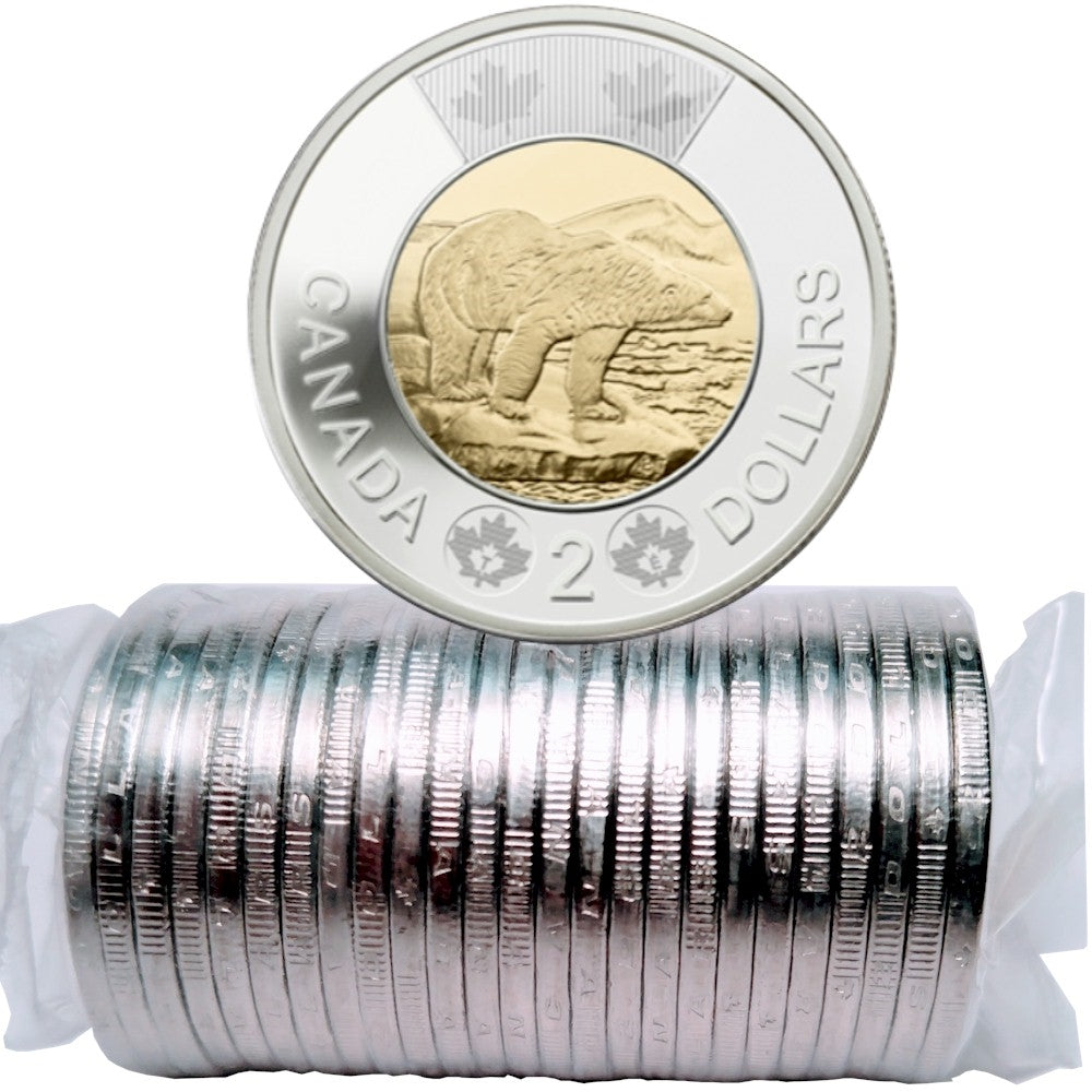 2013 Canada Polar Bear Two Dollar Original Roll of 25pcs