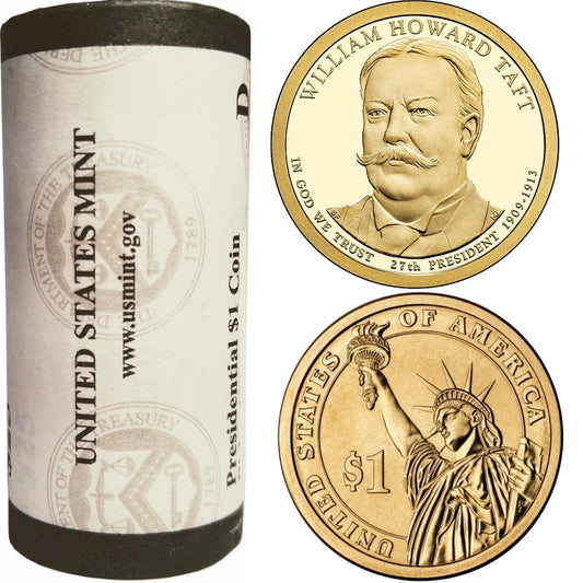 2013 US Presidential Dollar - William Howard Taft D - Roll of 25pcs