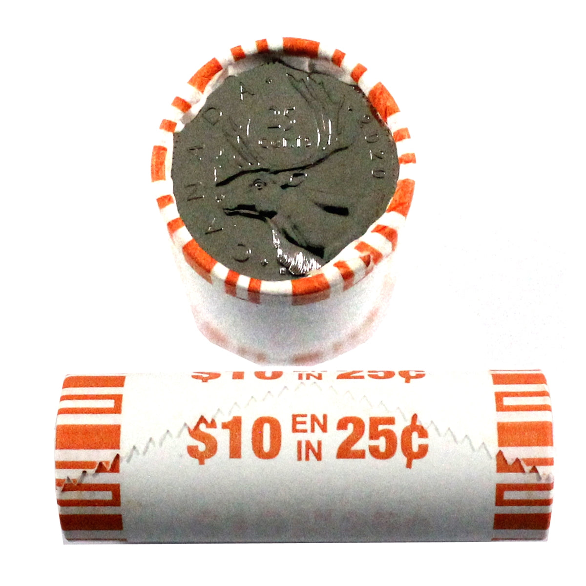 2020 Canada 25-cent Caribou Original Wrapped Roll of 40pcs (May be double headed)