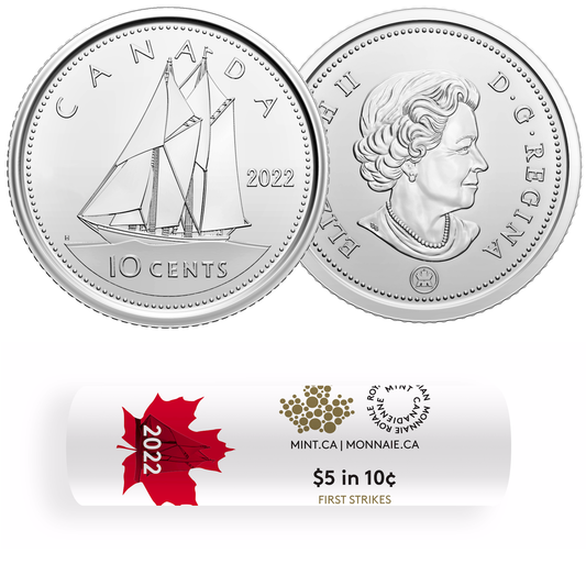 2022 Canada 10-cent Special Wrapped Roll of 50pcs