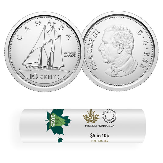 2025 Canada 10-cent Special Wrapped Roll of 50pcs