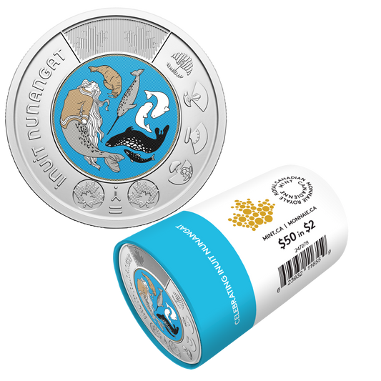 (Pre-Order) 2024 Canada $2 Coloured Celebrating Inuit Nunangat Special Wrapped Roll of 25pcs