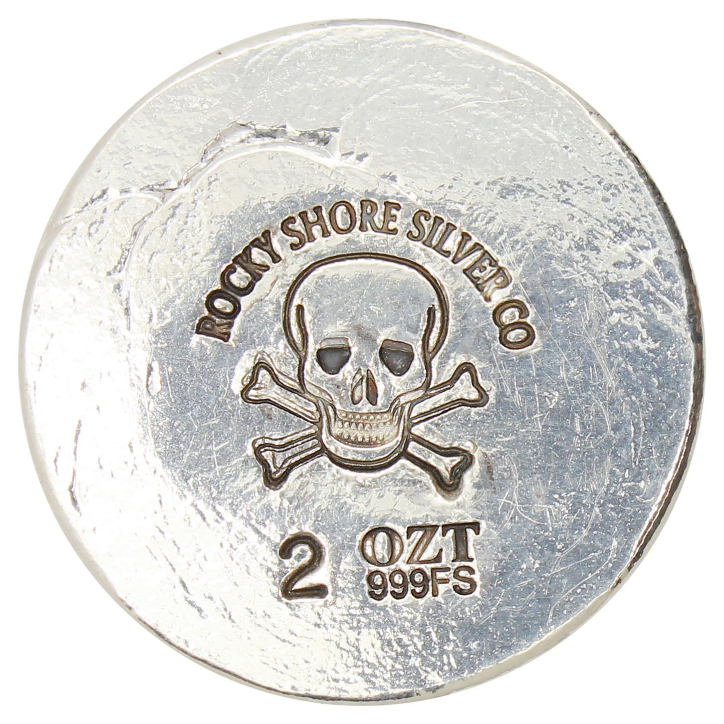 RSSC 2oz Hammered Round w Enameled Black Flag Silver (No Tax)