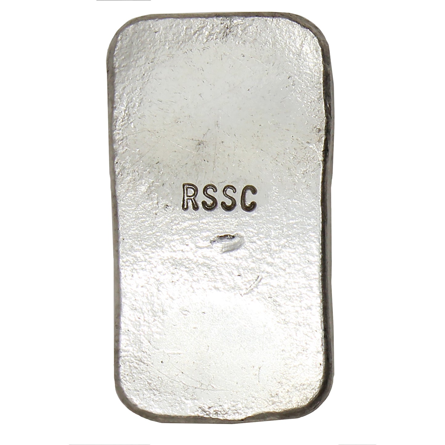 RSSC 2oz Hammered Bar w Skull & Swords Silver (No Tax) Lightly Scratched