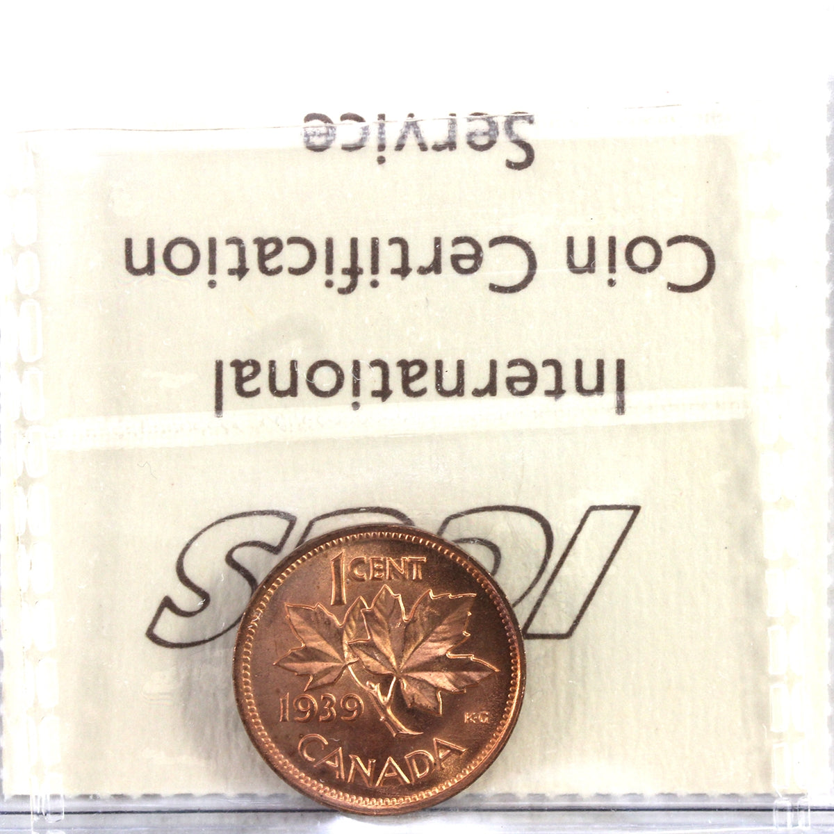 1939 Canada 1-cent ICCS Certified MS-65 Red