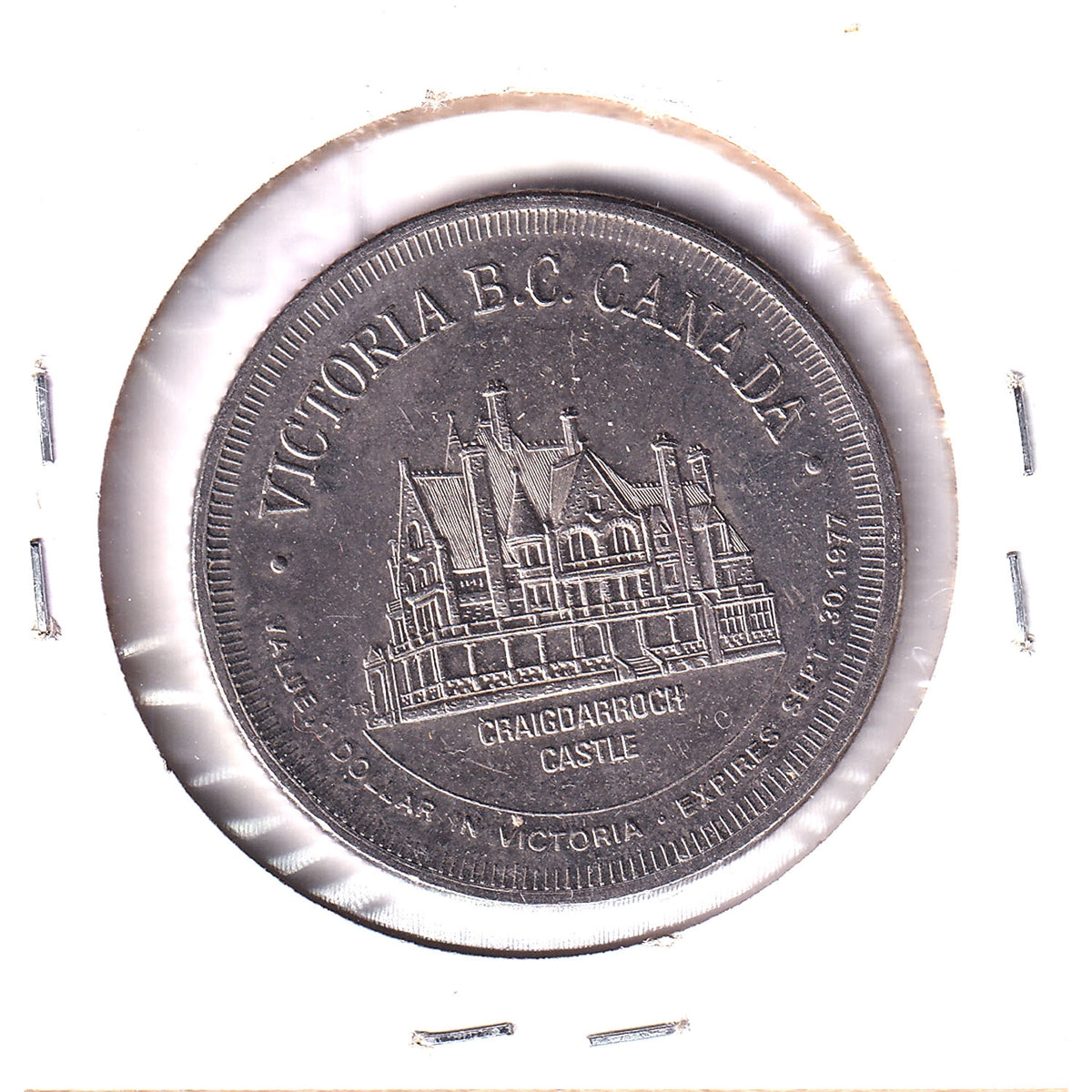 1977 Victoria, BC, Trade Dollar Token: Craigdarroch Castle