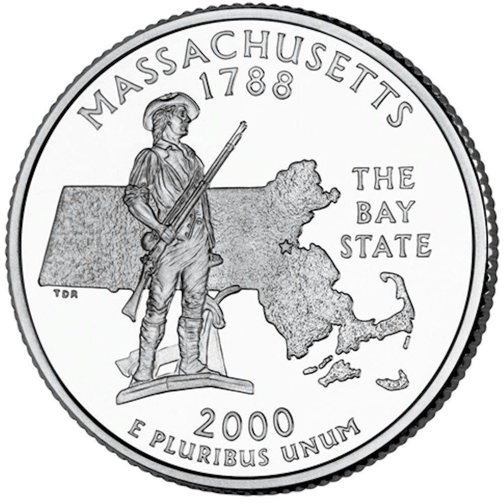 2000-D Massachusetts USA Statehood Quarters (MS-60)