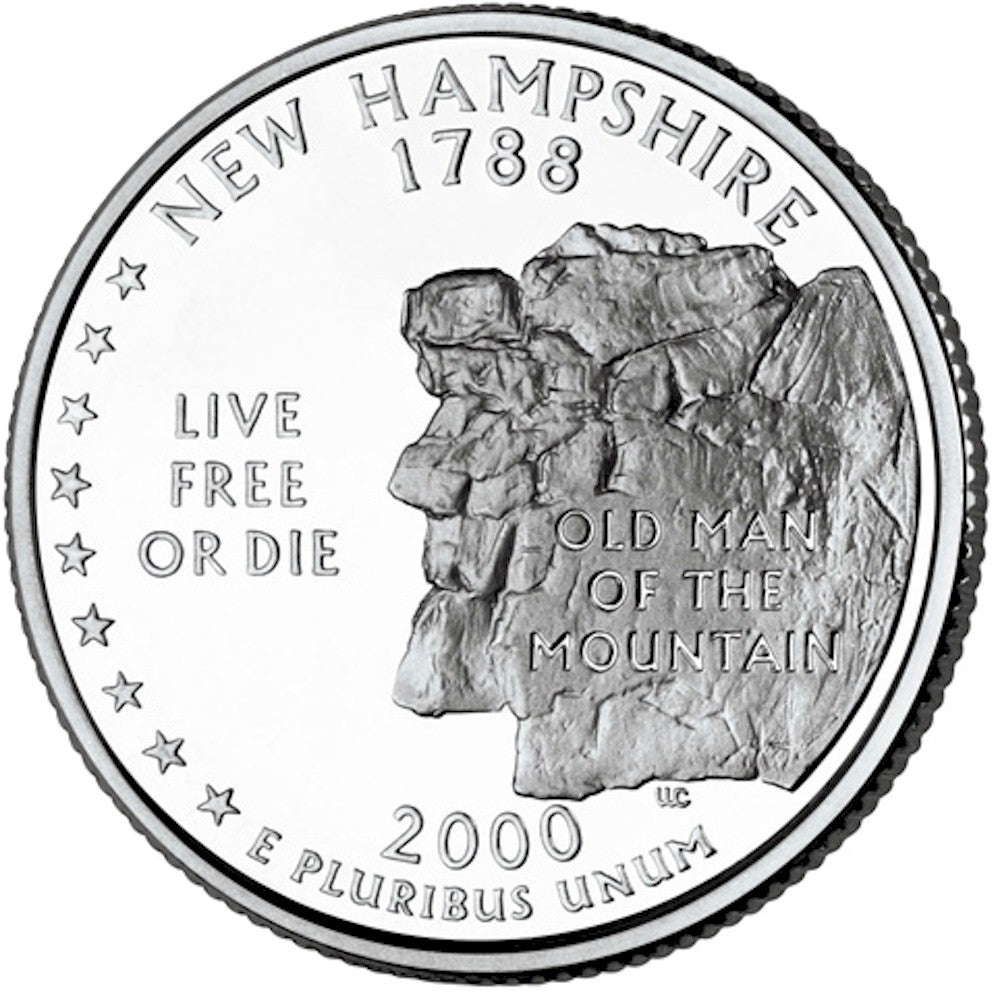 2000-D New Hampshire USA Statehood Quarters (MS-60)