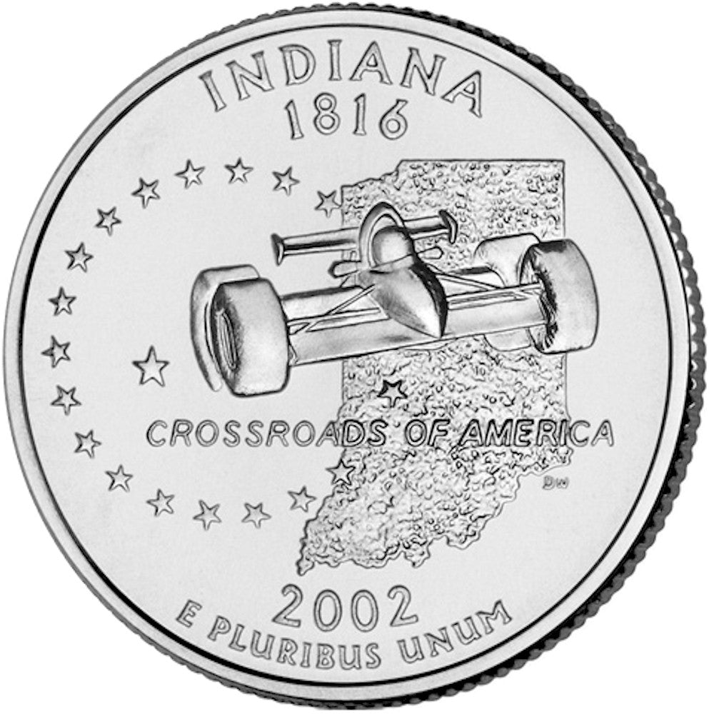 2002-D Indiana USA Statehood Quarters (MS-60)