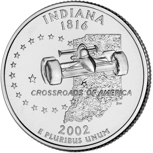 2002-D Indiana USA Statehood Quarters (MS-60)