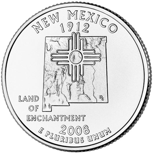 2008-D New Mexico USA Statehood Quarter Uncirculated (MS-60)