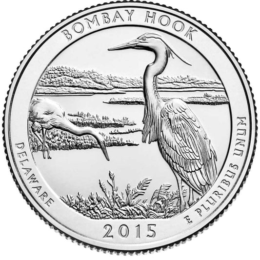 2015-P Bombay Hook USA National Parks Quarter Uncirculated (MS-60)