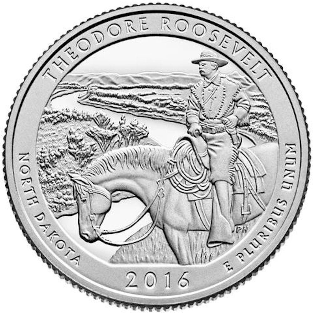 2016-D Theodore Roosevelt USA National Parks Quarter Uncirculated (MS-60)