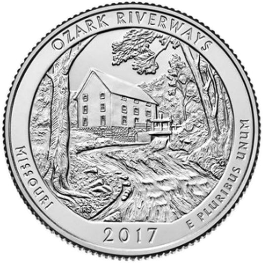 2017-D Ozark USA National Parks Quarter Uncirculated (MS-60)