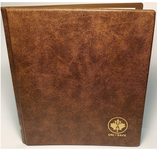 Blank Replacement Book (no pages) Unimaster Brown Vinyl Coin Binder.