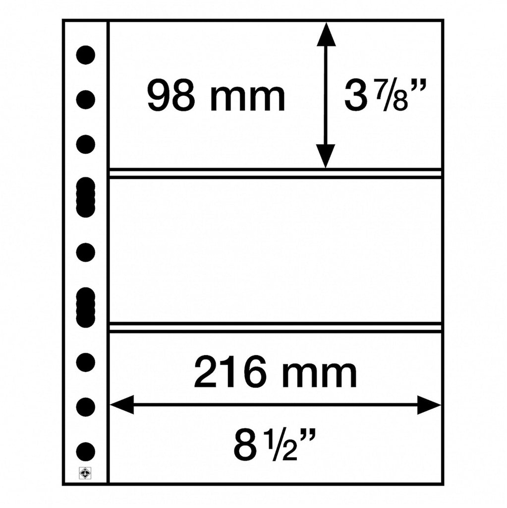 Pack of 5x 3 Pocket Pages for Banknotes - Fits Numis Grande - GRANDE3C