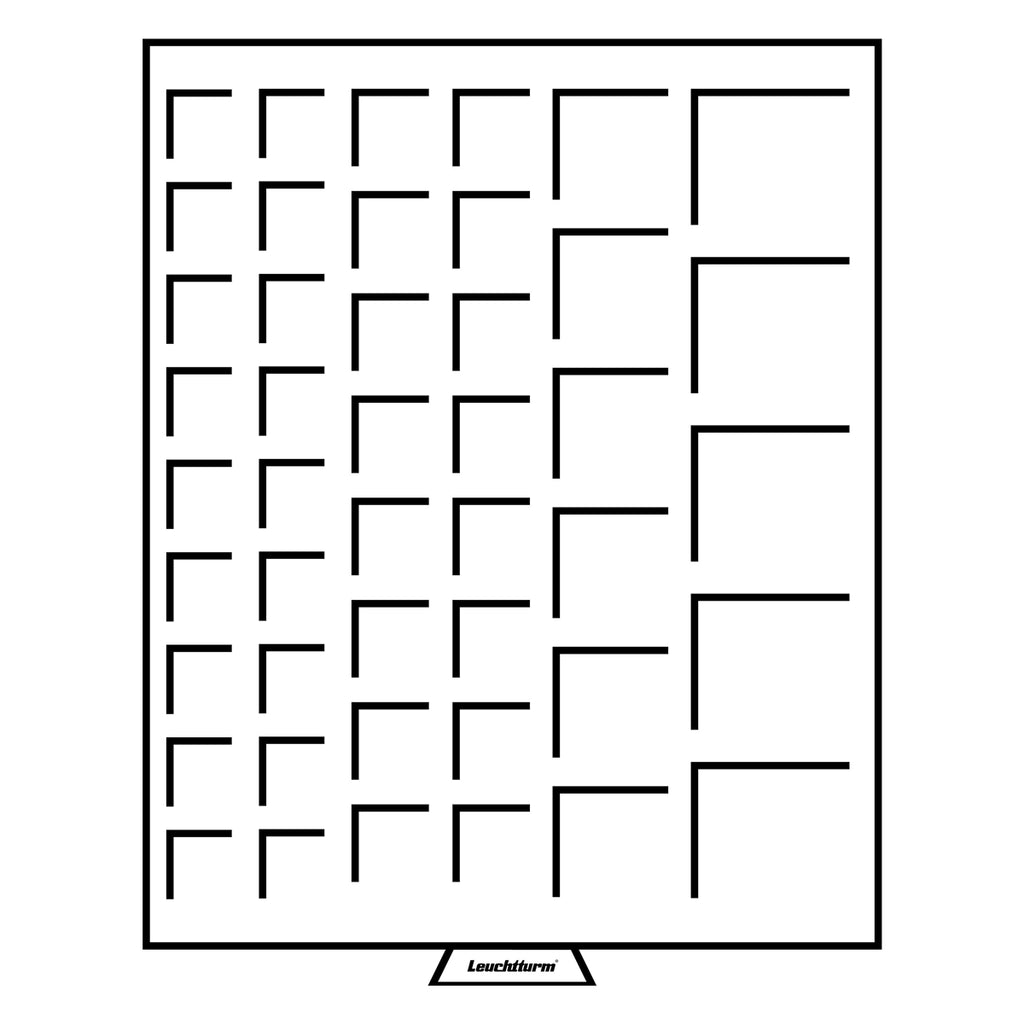 Numis Coin Box with 45 Square Compartments for Coins of Mixed Sizes