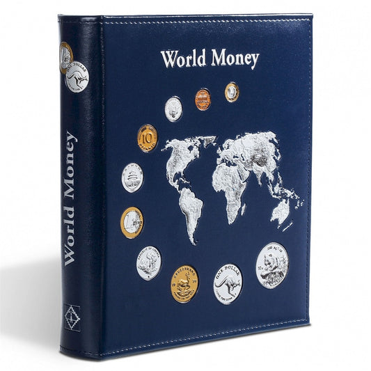 Numis Album World Collection with 5 sheets for 143 coins