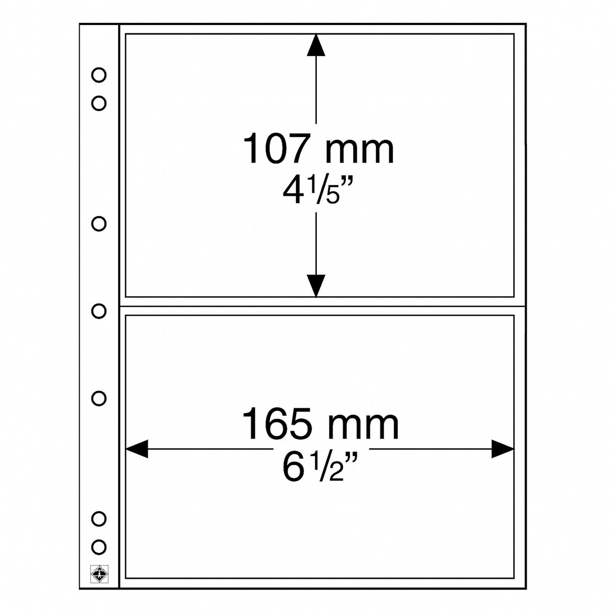 2 Pocket Page Sheet for Numis 4-Ring Binder (pack of 10) Numis 2C