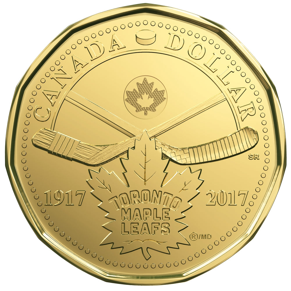 2017 Canada $1 100th Anniversary of the Toronto Maple Leafs Special Wrap Roll of 25pcs