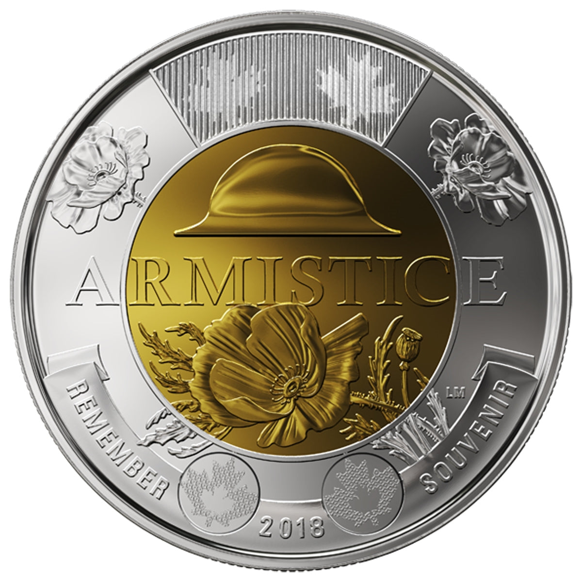 2018 Canada $2 Armistice Special Wrap Roll of 25pcs (some coloured)