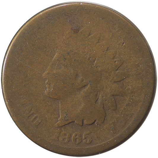 1865 Plain 5 USA Cent About Good (AG-3)