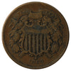 1864 Large Motto USA 2-cents Fine (F-12)