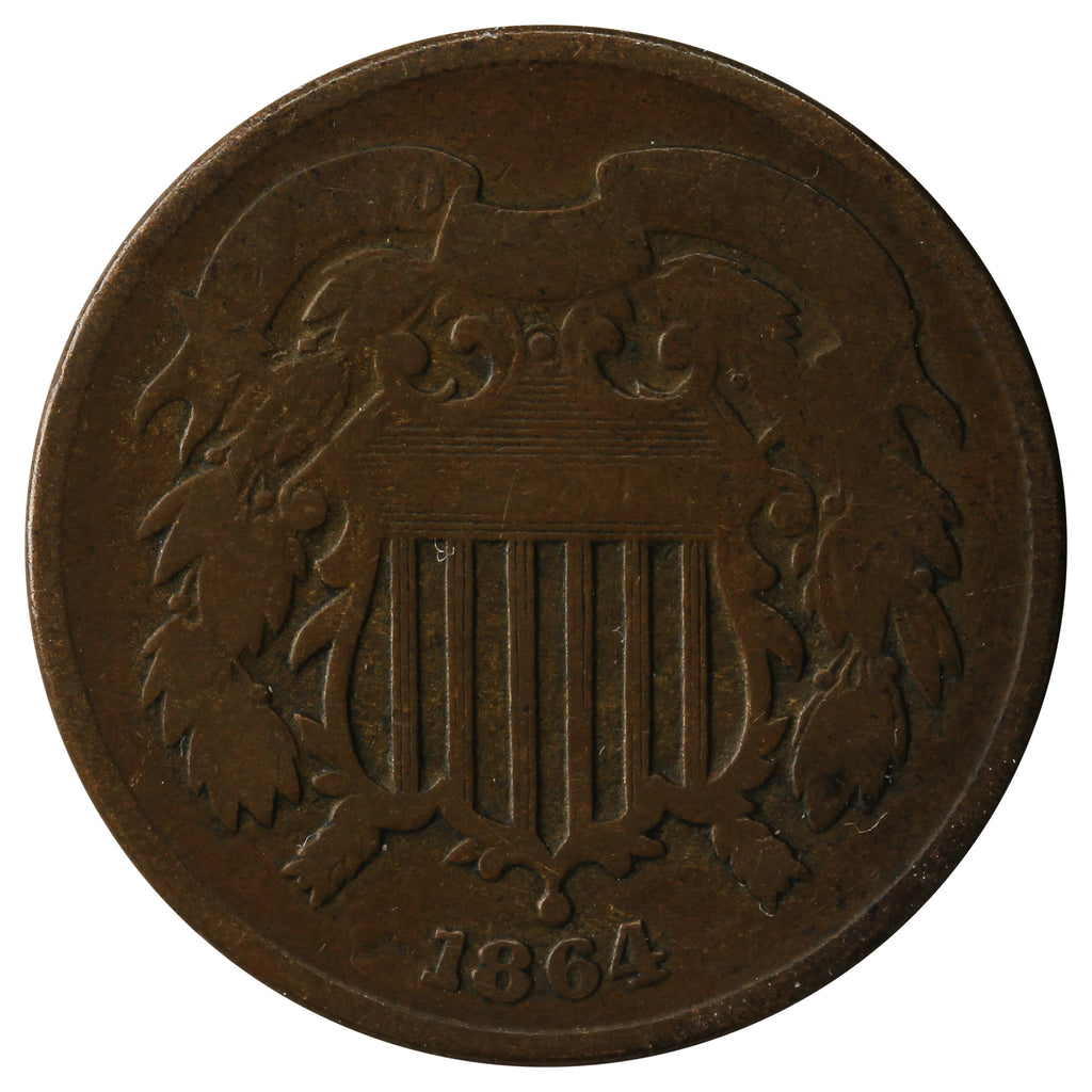 1864 Large Motto USA 2-cents VG-F (VG-10)