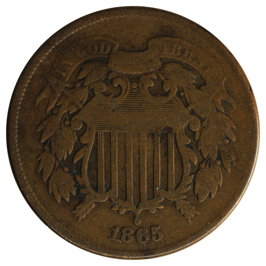 1865 USA 2 Cents VG-F (VG-10)