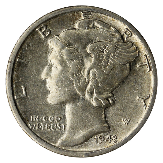 1943 D USA Dime Extra Fine (EF-40)