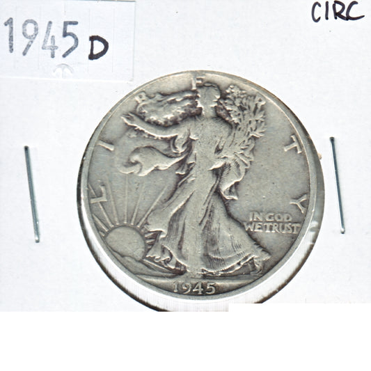 1945 D USA Half Dollar Circulated